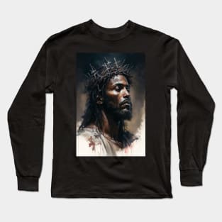 Black Christ African American Jesus Art Long Sleeve T-Shirt